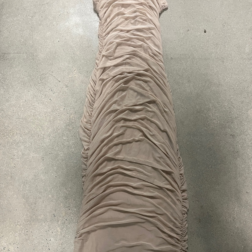 Tan Ruched Dress - Picture 5 of 8